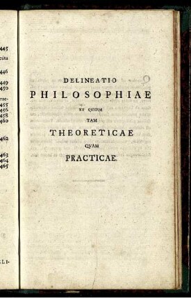 Delineatio Philosophiae Et Quidem Tam Theoreticae Quam Practicae