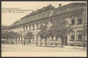 Ansichtskarte „Dienstgebäude der Ober-Militär-Prüfungskommission“, Lindenstraße [2/2]