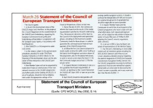 Statement of the Council of European Transport Ministers (Quelle: GPS WORLD, May 2002, S.14)