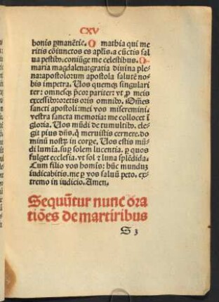 Sequuntur nunc orationes de martiribus