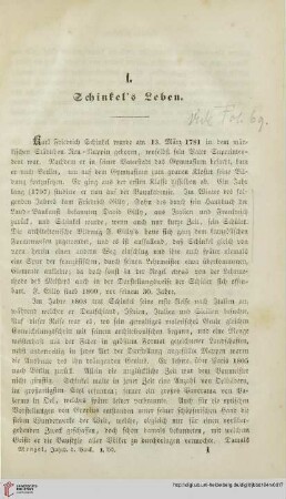 1: Schinkel's Leben
