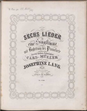 Sechs Lieder für eine Singstimme mit Begleitung des Pianoforte : op. 25