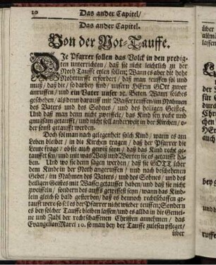 Das ander Capitel. Von der Not-Tauffe