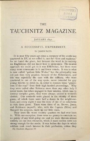 The Tauchnitz magazine : an English monthly miscellany for continental readers, 6/8. 1892