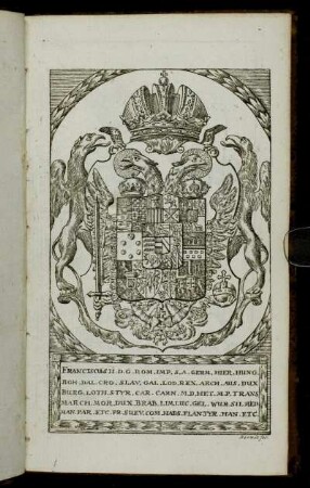 [...nebst Vorsetzung des Herrn Cammer-Richters Hrn. Präsidenten und Hrn. Assessoren Wappen...]