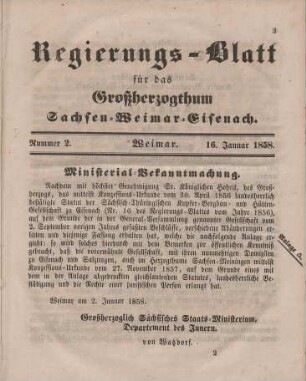 Nr. 2 : 16. Januar 1858