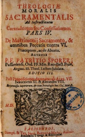 Theologia moralis sacramentalis, 4