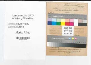 Entnazifizierung Alfred Moritz , geb. 24.12.1911 (Kazfmaennischer Angestellter)