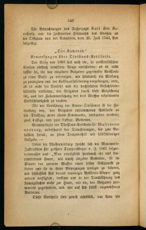 546-548, "Der Kamerad." Bemerkungen über Divisions-Artillerie