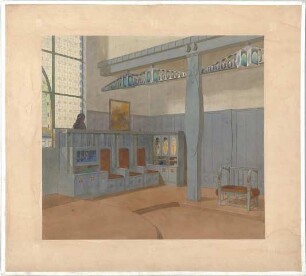 Billing, Hermann; St. Louis (Missouri, USA); Weltausstellung 1904, Raum Prof. Billing (Musikraum) - Innenraumperspektive
