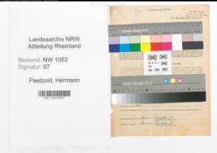 Entnazifizierung Hermann Paetzold , geb. 25.03.1886 (Obersteuerinspektor)