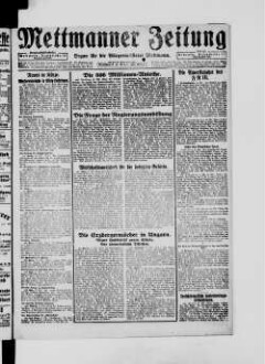 Mettmanner Zeitung. 1919-1940