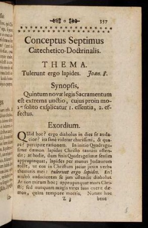 357-365, Conceptus Septimus. Catechetico-Doctrinalis.