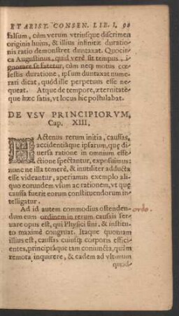 De Usu Principiorum, Cap. XIII.
