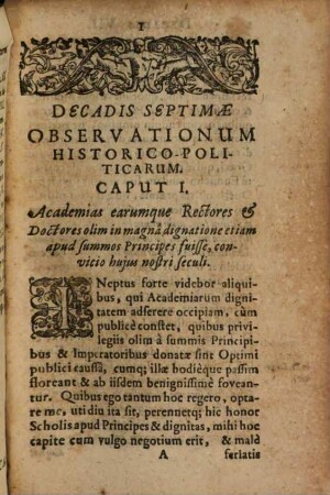 Observationum Historico-Politicarum Decades, [2]. Decades Sex Posteriores