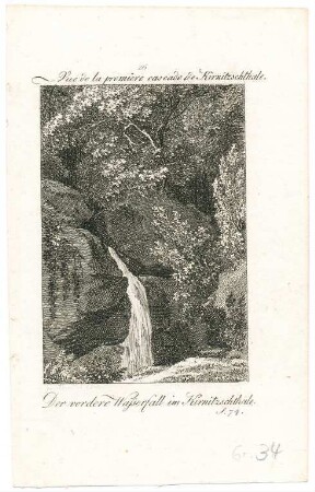 "Der vordere Wasserfall im Kirnitzschthale"