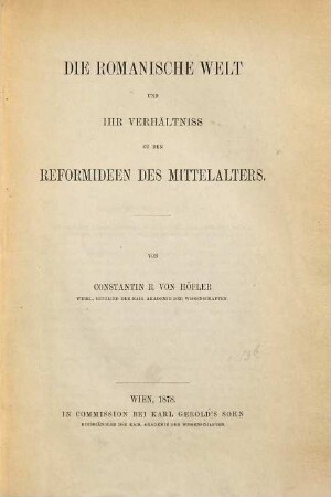 Die romanische Welt und ihr Verständnis zu den Reformideen des Mittelalters
