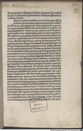 Francisci Patritii ... Ad Innocentium Octavum Octauum pontificez summum sum̃um oratio