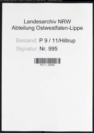 Sterberegister Standesamt Hiltrup