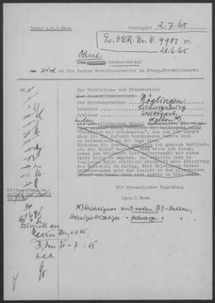 Möglingen (Lkr. Ludwigsburg): Visitationsbericht 1964
