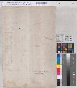 Dortmund (Dortmund) Vermessung des Grundstücks Am Kohlpott Mitte 19.Jh. (1 : 2500) 51 x 33,5 Zeichnung Landsberg-Velen Nr. 218