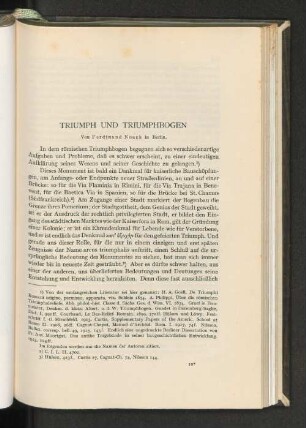 Triumph und Triumphbogen Von Ferdinand Noack in Berlin.