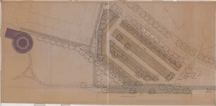 Hansjakob, Gottfried; München - Schwabing, Berliner Str.; Wohnanlage an der Berliner Straße (Schwabinger See) - Parkplatz Ungererbad (Lageplan)