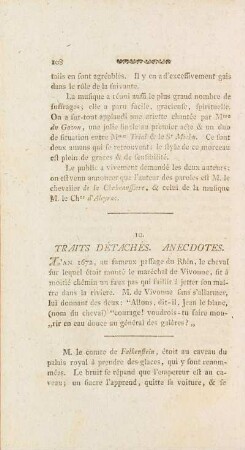 10. Traits Détachés. Anecdotes