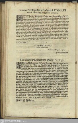 Extract aus Sr. Churfürstl. Durchl. Privilegio