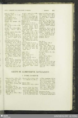 Galeni De Alimentorum Facultatibus I. Index Nominum