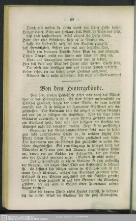 Von dem Hintergebäude
