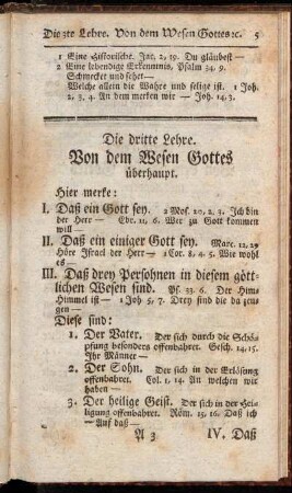 Die dritte Lehre. Von dem Wesen Gottes überhaupt.