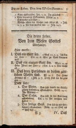 Die dritte Lehre. Von dem Wesen Gottes überhaupt.