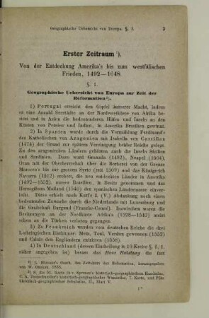 Erster Zeitraum. Von der Entdeckung Amerika's bis zum westfälischen Frieden, 1492-1648