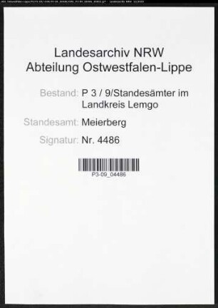 Sterberegister Standesamt Meierberg