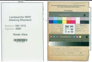 Entnazifizierung Klara Riedel , geb. 05.02.1878 ()