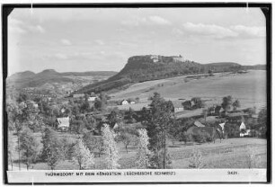 Thürmsdorf mit dem Königstein. Sächsische Schweiz