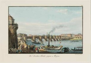 Augustusbrücke mit Dampfschiff