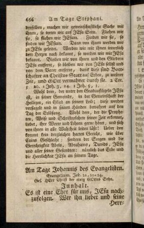 666-674, Am Tage Johannis des Evangelisten.