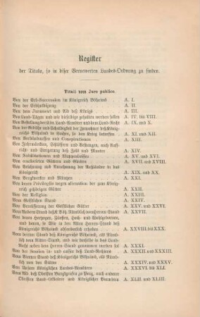 Register der Tituln, so in diser Vernewerten Landes-Ordnung zu finden
