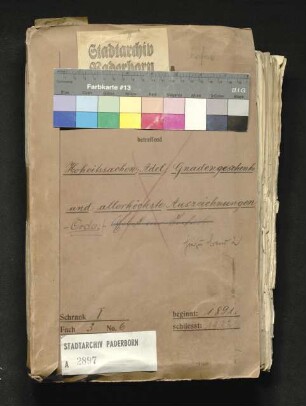Hoheitssachen, Adel, Gnadengeschenke und allerhöchste Auszeichnungen, Orden