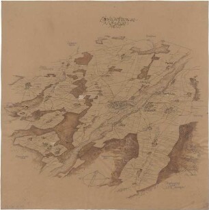Gsaenger, Gustav; München; Gedanken und Studien zur Stadtplanung Münchens - Landschaftsraum 1810 (Lageplan)