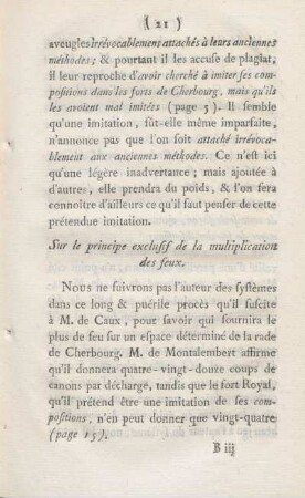 Sur le principe exclusif de la multiplication des feux