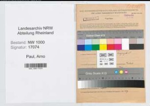 Entnazifizierung Arno Paul, geb. 28.11.1895 (Polizeibeamter)