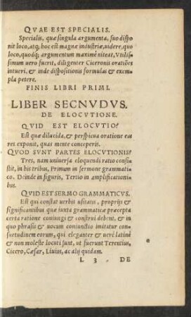 Liber Secundus. De Elocutione.