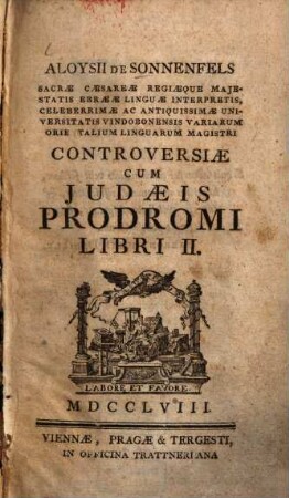Controversiae cum Iudaeis prodromi lib. II