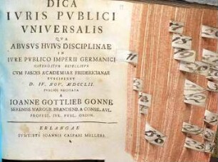 Dica ivris pvblici vniversalis qva abvsvs hvivs disciplinae in ivre pvblico imperii Germanici ostenditvr