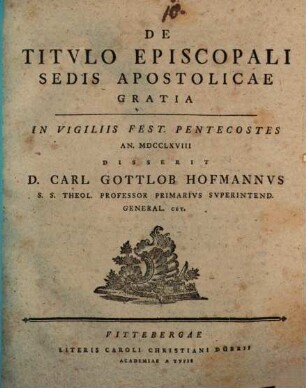 De titulo episcopali: Sedis apostolicae gratia