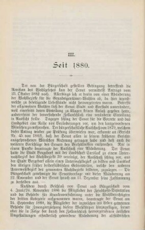 III. Seit 1880.