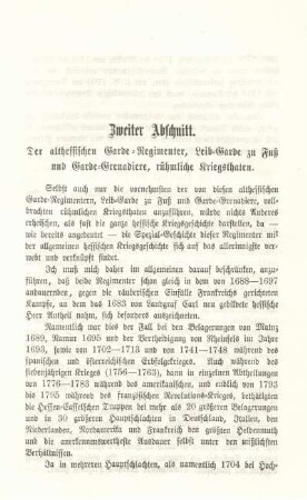 Zweiter Abschnitt. Der althessischen Garde-Regimenter, Leib-Garde zu Fuß und Garde-Grenadiere, rühmliche Kriegsthaten.